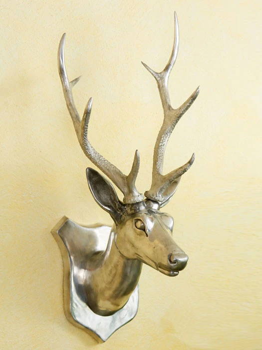Aluminium-Skulptur Hirschkopf (Art.Nr. 88882alu)